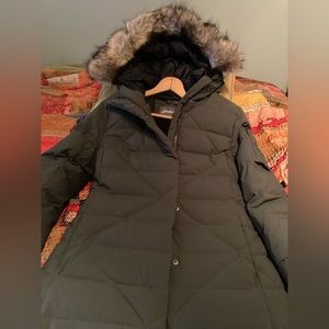 Eddie Bauer Green Matte Down Jacket
